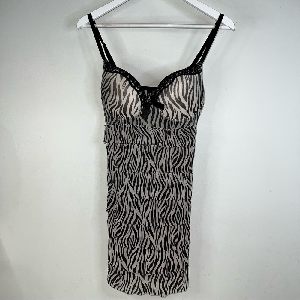XOXO Lace Trim Zebra (Animal) Print Lingerie Cami Bra Size XL - Picture 7 of 8